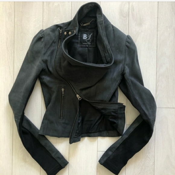 black scissors leather jacket